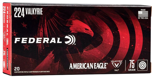 Federal AE224VLK1 American Eagle Rifle 224Valkyrie 75gr Full Metal Jacket 20 Per Box/10 Case