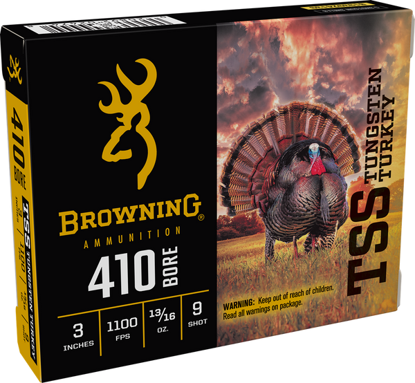 Browning Ammo B193924139 TSS Tungsten Turkey 410Gauge 3" 13/16oz Tungsten 9Shot 5 Per Box/20 Case