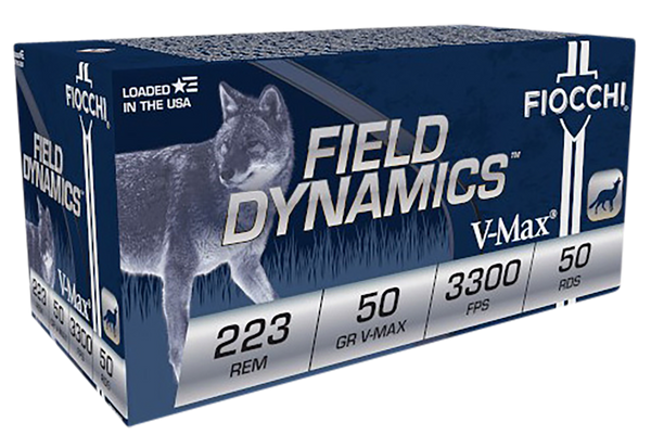 Fiocchi 223HVA50 Field Dynamics  223Rem 50gr Hornady V Max 50 Per Box/20 Case
