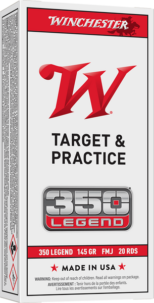 Winchester Ammo USA3501 USA  350Legend 145gr Full Metal Jacket 20 Per Box/10 Case