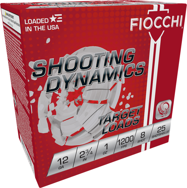 Fiocchi 12SD1H8 Shooting Dynamics Target 12Gauge 2.75" 1oz 8Shot 25 Per Box/10 Case