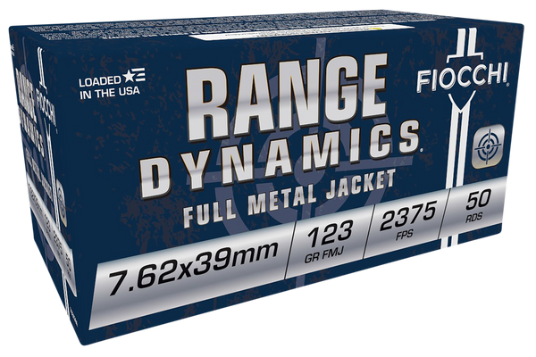 Fiocchi 762X39A Range Dynamics  7.62x39mm 123gr Full Metal Jacket 50 Per Box/10 Case