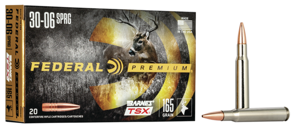 Federal P3006AF Premium  30-06Springfield 165gr Barnes TSX 20 Per Box/10 Case