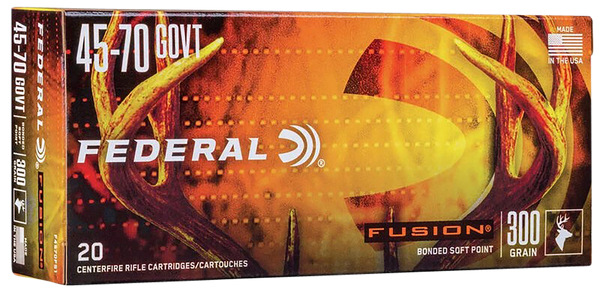Federal F4570FS1 Fusion  45-70Gov 300gr Bonded Soft Point 20 Per Box/10 Case