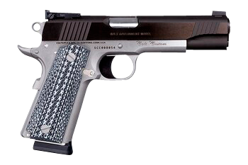 Colt Mfg O1072CS Custom Competition 9mm Luger 9+1 5" Stainless National Match Barrel, Blued Serrated Steel Slide, Stainless Steel Frame w/Beavertail, Black/Gray Scalloped G10 Grip, Ambidextrous