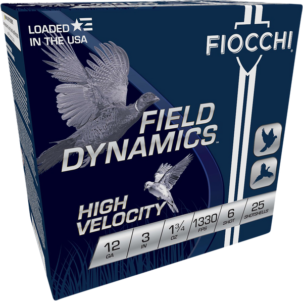 Fiocchi 123HV6 Field Dynamics High Velocity 12Gauge 3" 1 3/4oz 6Shot 25 Per Box/10 Case