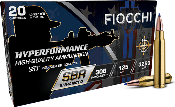 Fiocchi 308SBRA Hyperformance  308Win 125gr Super Shock Tip 20 Per Box/10 Case