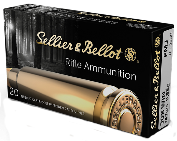 Sellier & Bellot SB308A Rifle  308Win 147gr Full Metal Jacket 20 Per Box/25 Case