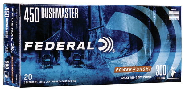 Federal 450BMB Power-Shok  450Bushmaster 300gr Jacketed Soft Point 20 Per Box/10 Case