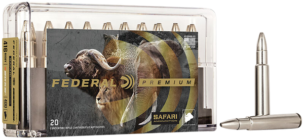 Federal P416T1 Premium Safari Cape-Shok 416Rigby 400gr Trophy Bonded Bear Claw 20 Per Box/10 Case