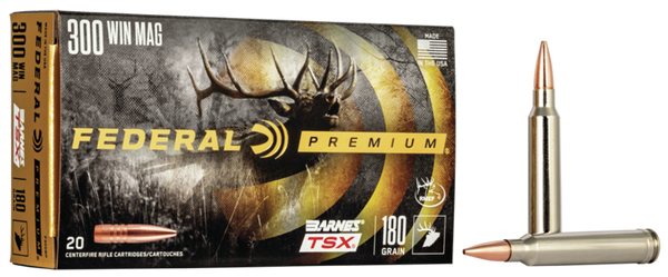 Federal P300WP Premium  300WinMag 180gr Barnes TSX 20 Per Box/10 Case