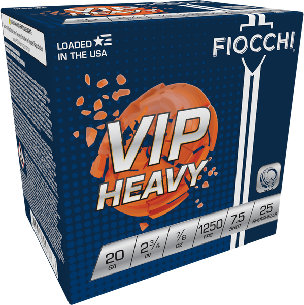 Fiocchi 20VIPH75 Exacta Target VIP Heavy 20Gauge 2.75" 7/8oz 7.5Shot 25 Per Box/10 Case