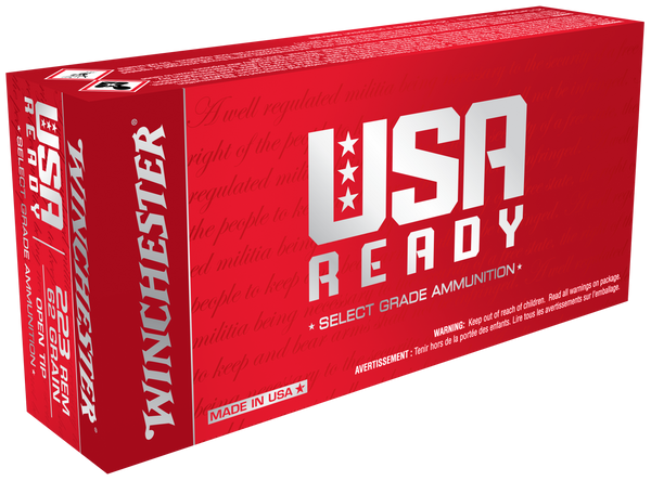 Winchester Ammo RED223 USA Ready  223Rem 62gr Open Tip Range 20 Per Box/10 Case