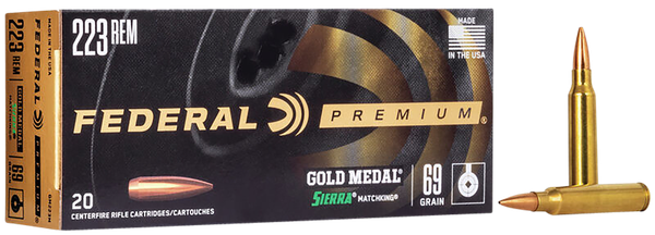 Federal GM338LM Premium Gold Medal 338LapuaMag 250gr Sierra MatchKing BTHP 20 Per Box/10 Case
