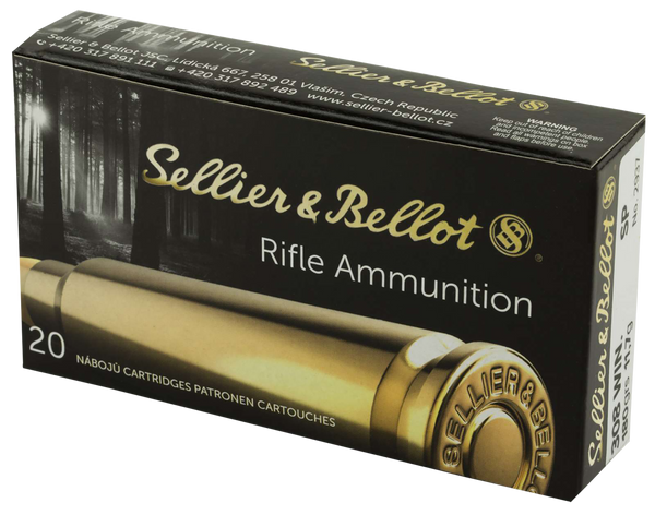 Sellier & Bellot SB308C Rifle  308Win 180gr Soft Point 20 Per Box/25 Case
