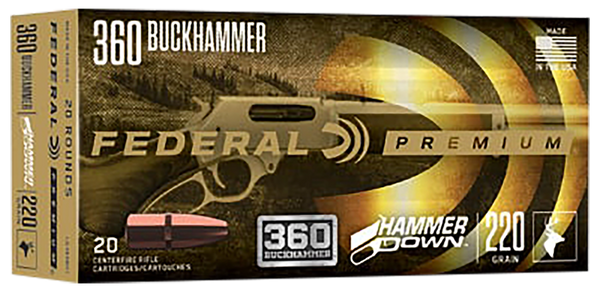 Federal LG360BH1 Premium HammerDown 360Buckhammer 220gr Soft Point 20 Per Box/10 Case