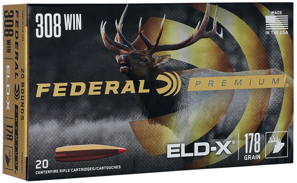 Federal P308ELDX1 Premium ELD-X 308Win 178gr 20 Per Box/10 Case