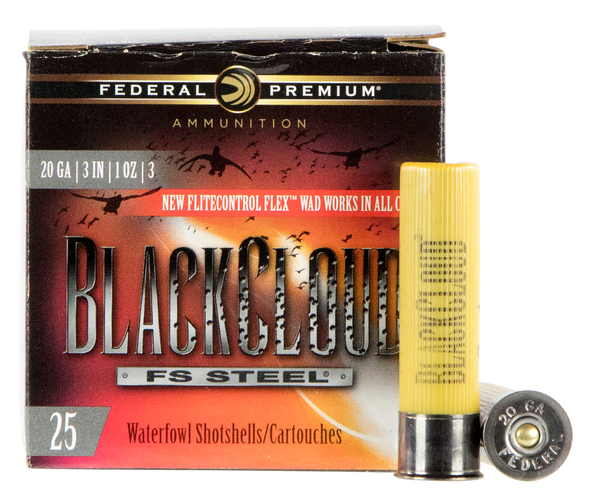 Federal PWBX2093 Black Cloud FS 20Gauge 3" 1oz 3Shot 25 Per Box/10 Case
