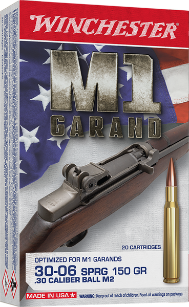 Winchester Ammo WIN3006M2 Active Duty M2 30-06Springfield 150gr Full Metal Jacket 20 Per Box/10 Case