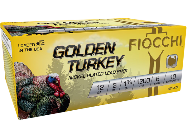 Fiocchi 123TRKC6 Golden Turkey  12Gauge 3" 1 3/4oz 6Shot 10 Per Box/10 Case