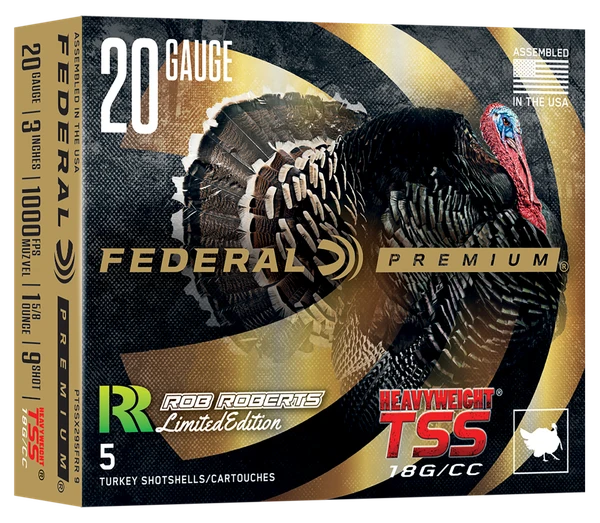 Federal PTSSX295FRR9  Heavyweight TSS 20Gauge 3" 1 5/8oz Tungsten 9Shot 5 Per Box/10 Case