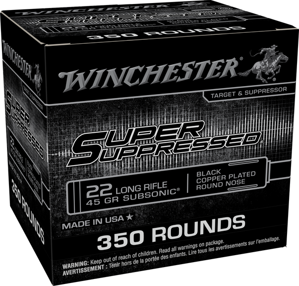 Winchester Ammo SUP22LRB2 Super Suppressed  22LR 45gr 350 Per Box/4 Case