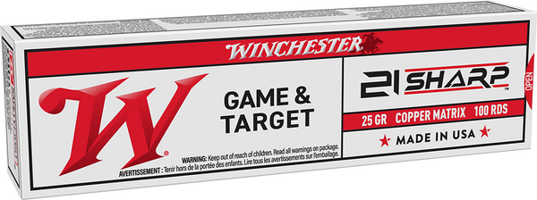 Winchester Ammo S21SLF USA  21Sharp 25gr Copper Matrix 100 Per Box/20 Case
