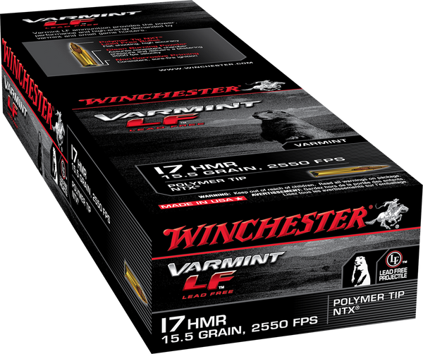 Winchester Ammo S17HMR1LF Varmint LF  17HMR 15.5gr Polymer Tip NTX 50 Per Box/20 Case