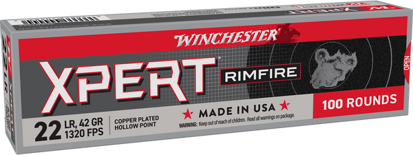 Winchester Ammo XPERT22X Xpert Rimfire 22LR 42gr Copper Hollow Point 100 Per Box/20 Case