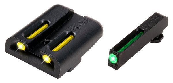 TruGlo TG131GT2Y TFO  Green/Tritium/Fiber Optic Front Sight-Yellow/Tritium/Fiber Optic Rear Sight Glock 20/21