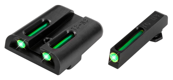 TruGlo TG131GT1 TFO  Green/Tritium/Fiber Optic Front Sight-Green/Tritium/Fiber Optic Rear Sight Glock Glock 17/17L/19