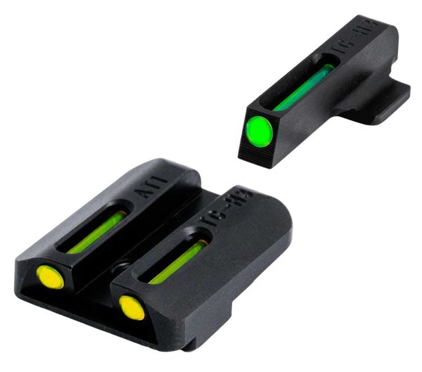 TruGlo TG131GT1B TFO  Green/Tritium/Fiber Optic Front Sight-Yellow/Tritium/Fiber Optic Rear Sight Glock 42/43