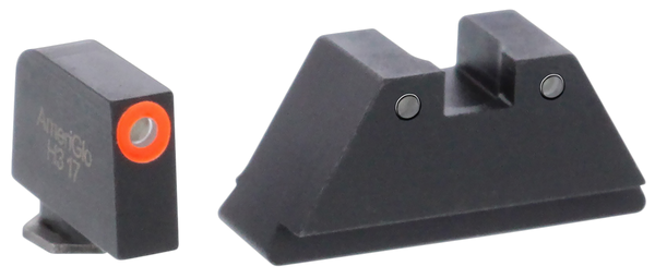 AmeriGlo GL452 Optic Compatible Sight Set for Glock  XL Tall Green Tritium Orange Outline Front Sight-Green Tritium Black Outline Rear Sight