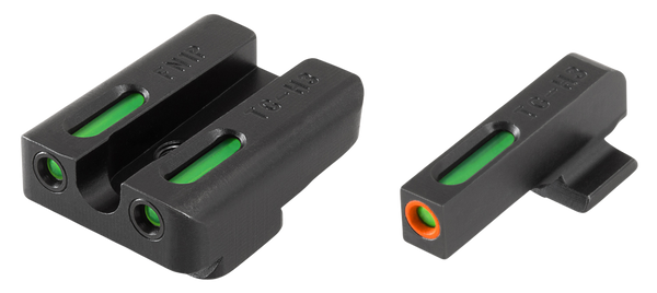 TruGlo TG13FN1PC TFX Pro  Black | Green Tritium & Fiber Optic Orange Outline Front Sight Green Tritium & Fiber Optic Rear Sight