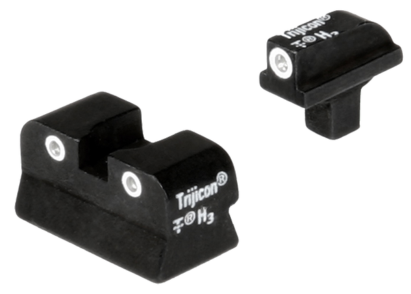 Trijicon 600138 Bright & Tough Night Sights  Green/Tritium White Outline Front Sight-Green/Tritium White Outline Rear Sight Colt 1911 0.125 Tang