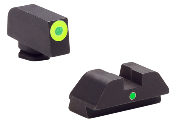 AmeriGlo GL305 i-Dot Sight  Set for Glock  Green Tritium LumiGreen Outline Front Sight-Green Tritium Rear Sight