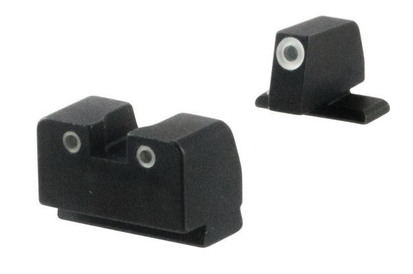 AmeriGlo SG181 Optic Compatible Sight for Sig Sauer  Tall Suppressor Green Tritium White Outline Front Sight-Green Tritium White Outline Rear Sight