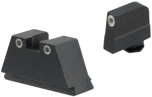 AmeriGlo GL349 Optic Compatible Sight Set for Glock  3XL Tall Green Tritium White Outline Front Sight-Green Tritium White Outline Rear Sight