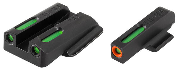 TruGlo TG13RS2PC TFX Pro  Black | Green Tritium & Fiber Optic Orange Outline Front Sight Green Tritium & Fiber Optic Rear Sight