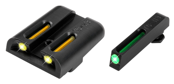 TruGlo TG131GT1Y TFO  Green/Tritium/Fiber Optic Front Sight-Yellow/Tritium/Fiber Optic Rear Sight Glock 17/17L/19