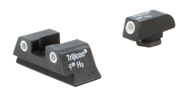 Trijicon 600777 Bright & Tough Night Sights  Green/Tritium White Outline Front Sight-Green/Tritium White Outline Rear Sight Glock 42/43 Small Frame