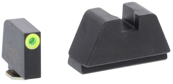 AmeriGlo GL681 Optic Compatible Sight Set for Glock  2XL Tall Green Tritium LumiGreen Outline Front Sight-Black Rear Sight
