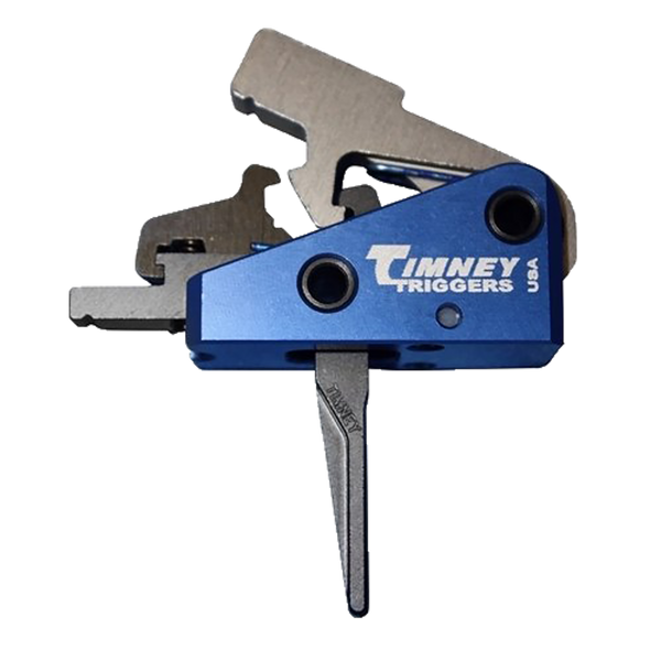 Timney Triggers 663SST Targa Long Trigger  Two-Stage Straight Trigger with 2 lbs Draw Weight & Black/Blue Finish for AR-Platform