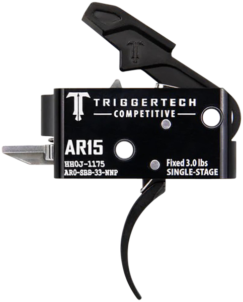 TriggerTech AR0SBB33NNP Competitive  Pro Curved Single-Stage 3 lbs Fixed for AR-15