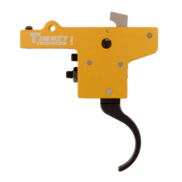 Timney Triggers 201 Featherweight  Curved Trigger with 3 lbs Draw Weight & Yellow/Black Finish for Mauser 98FN