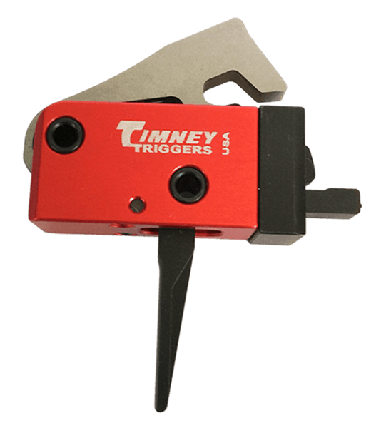 Timney Triggers 682ST PCC Trigger  Two-Stage Straight Trigger with 2 lbs Draw Weight & Black/Red Finish for AR-Platform
