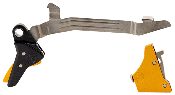 Timney Triggers ALPHAGLOCK34GOLD Alpha Competition 9mm Luger/40 S&W Gold Straight Trigger Compatible w/Most Glock Gen3-4