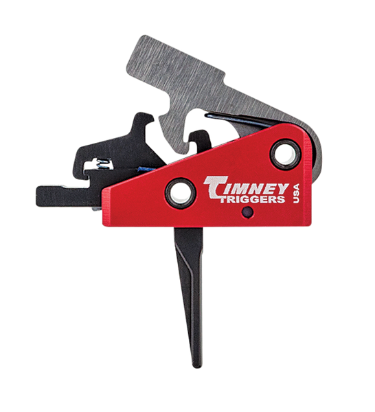 Timney Triggers 662SST Targa Short Trigger  Two-Stage Straight Trigger with 2 lbs Draw Weight & Black/Red Finish for AR-Platform
