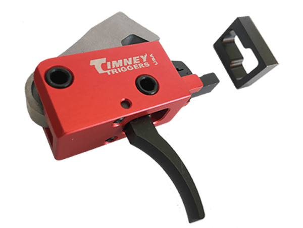 Timney Triggers 682 PCC Trigger  Two-Stage Curved Trigger with 2 lbs Draw Weight & Black/Red Finish for AR-Platform