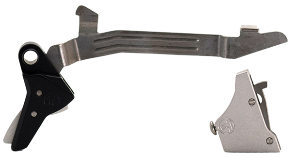 Timney Triggers ALPHAGLOCK34SILVR Alpha Competition 9mm Luger/40 S&W, Silver Straight Trigger, Compatible w/Glock Gen3-4